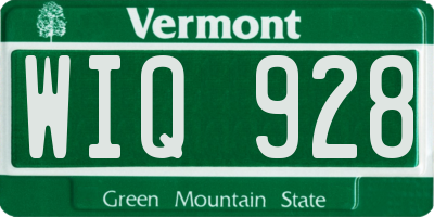VT license plate WIQ928