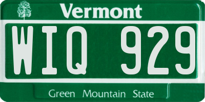 VT license plate WIQ929