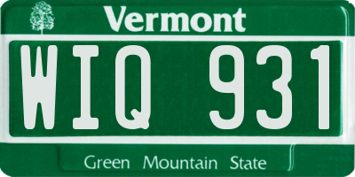 VT license plate WIQ931