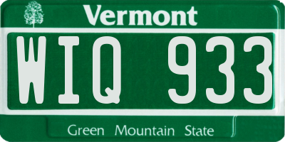 VT license plate WIQ933