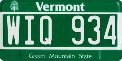 VT license plate WIQ934