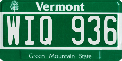 VT license plate WIQ936