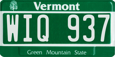 VT license plate WIQ937