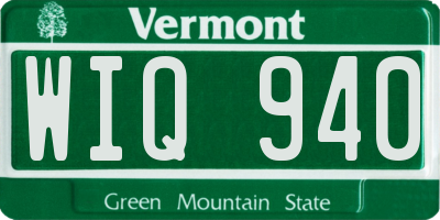 VT license plate WIQ940