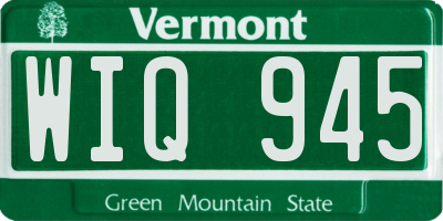 VT license plate WIQ945