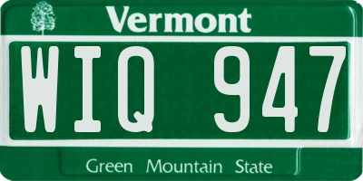 VT license plate WIQ947