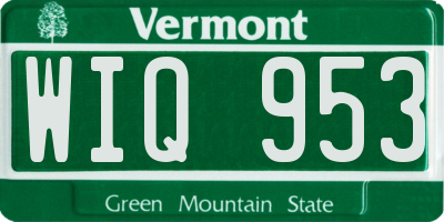 VT license plate WIQ953