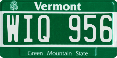 VT license plate WIQ956