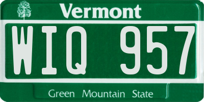 VT license plate WIQ957