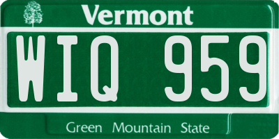 VT license plate WIQ959