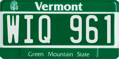 VT license plate WIQ961