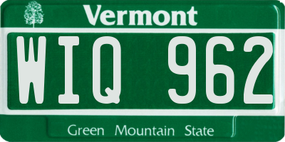 VT license plate WIQ962