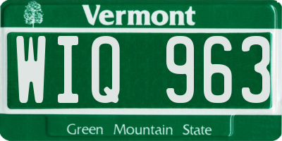 VT license plate WIQ963