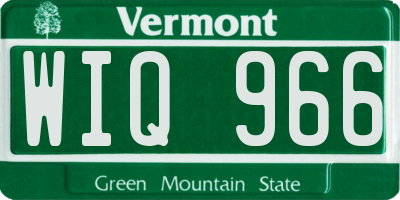 VT license plate WIQ966