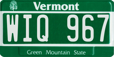 VT license plate WIQ967