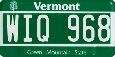 VT license plate WIQ968