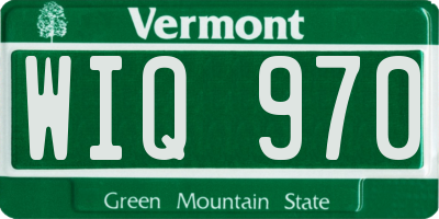 VT license plate WIQ970
