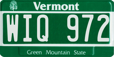 VT license plate WIQ972