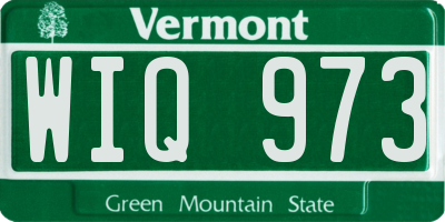 VT license plate WIQ973