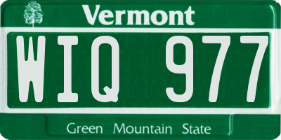VT license plate WIQ977