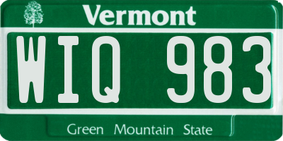 VT license plate WIQ983