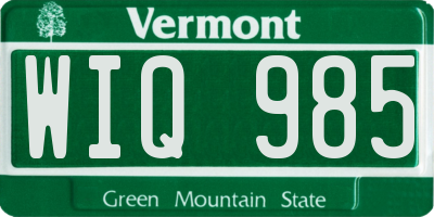 VT license plate WIQ985