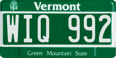 VT license plate WIQ992