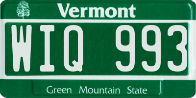 VT license plate WIQ993
