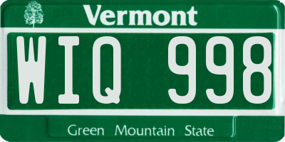 VT license plate WIQ998