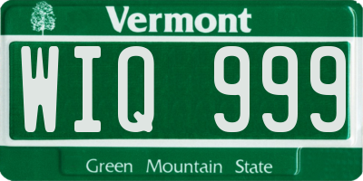 VT license plate WIQ999