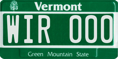 VT license plate WIR000