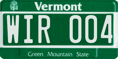 VT license plate WIR004