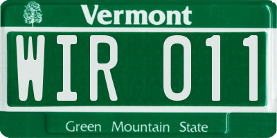 VT license plate WIR011