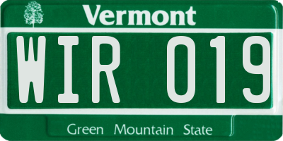 VT license plate WIR019