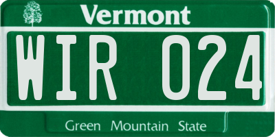 VT license plate WIR024