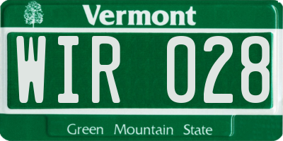 VT license plate WIR028