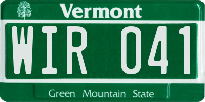 VT license plate WIR041