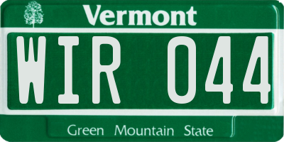VT license plate WIR044