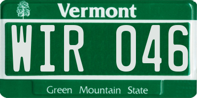 VT license plate WIR046