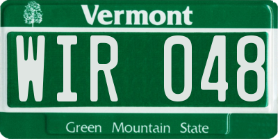 VT license plate WIR048