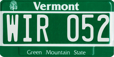 VT license plate WIR052