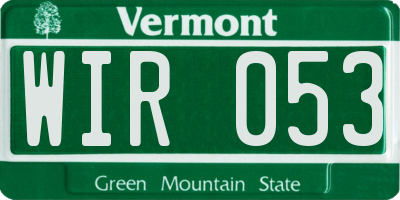 VT license plate WIR053