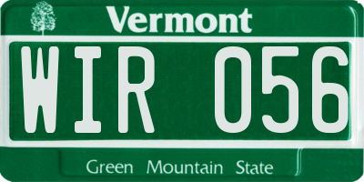VT license plate WIR056