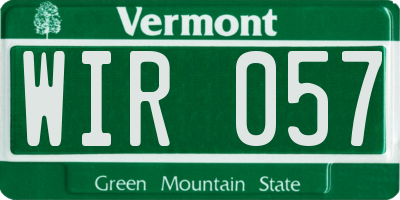 VT license plate WIR057