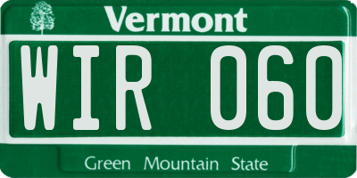 VT license plate WIR060
