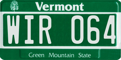 VT license plate WIR064