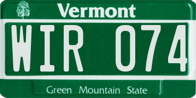 VT license plate WIR074