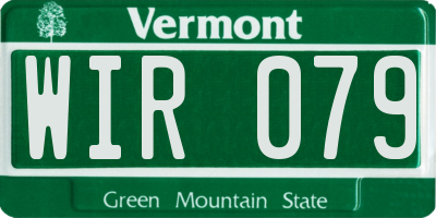 VT license plate WIR079
