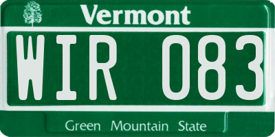 VT license plate WIR083