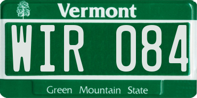 VT license plate WIR084